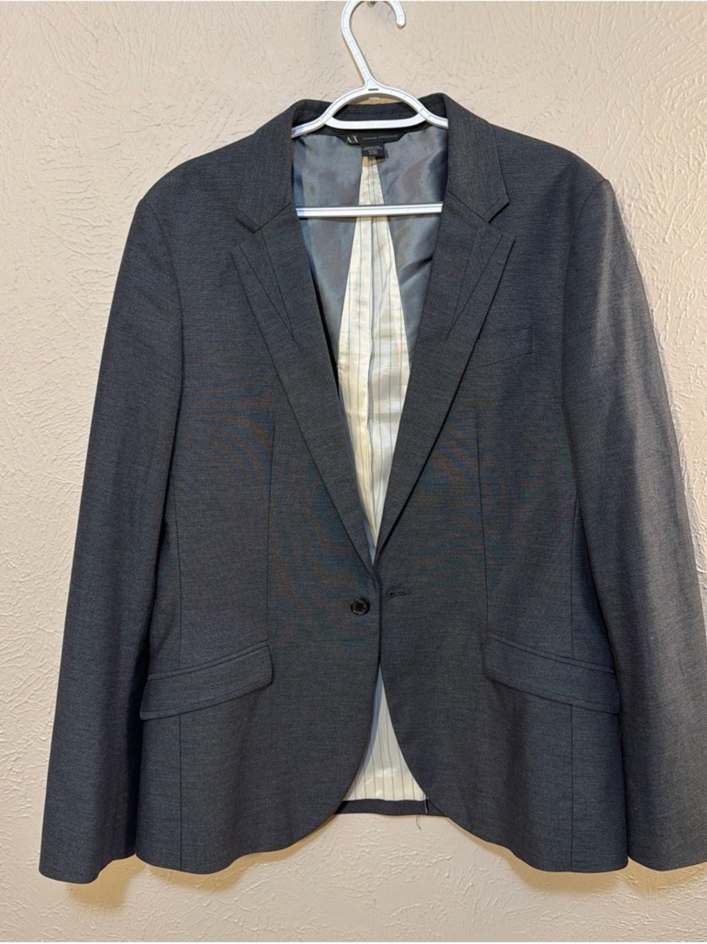 A/X Armani Exchange Dark Gray Single-Button Blazer
